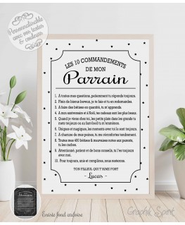 Tableau personnalisé des 10 commandements d'un Parrain