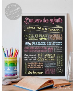 Tableau personnalisé pour Nounou - Univers des enfants