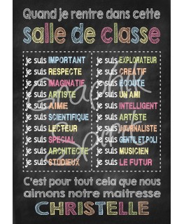 Tableau personnalisé pour Maitresse - Dans ma classe - Ardoise