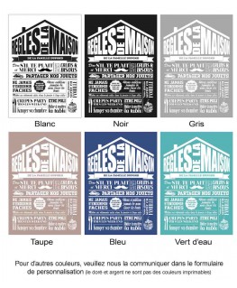 Exemple de coloris pour Tableau Règles de la maison personnalisé - Rétro