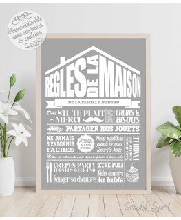 Tableau Règles de la maison personnalisé - Rétro